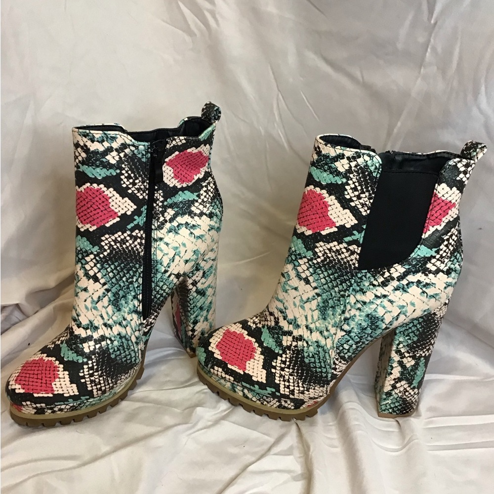 Snakeskin ankle boots